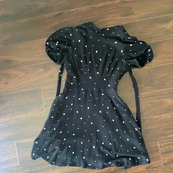 free people black polka dot dress Free People Raven Printed Raven Printed Mini Dress – Posh Boutique Nashville main image 0